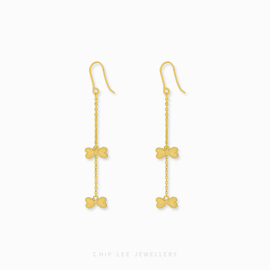 Double Ribbon Dangling Earring