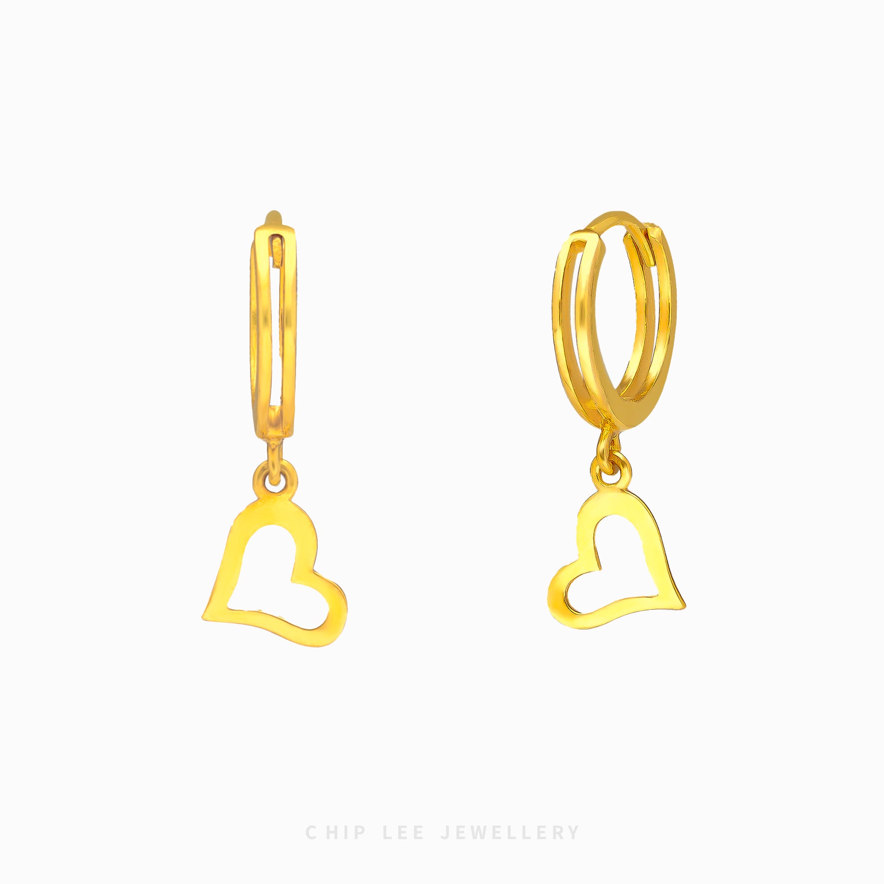 Hollow Heart Dangling Earring - Chip Lee Jewellery