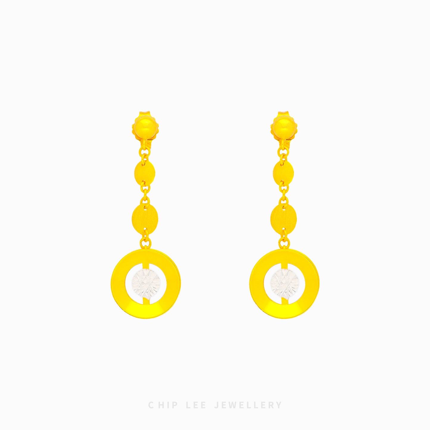 Duo Tone Concentric Circle Earrings