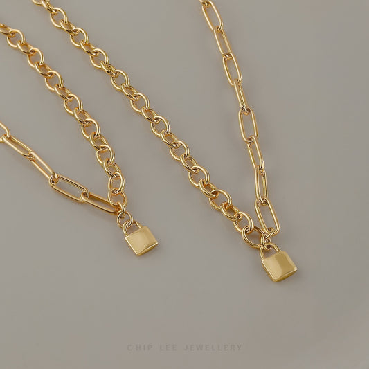 Mixed Chain Lock Bracelet