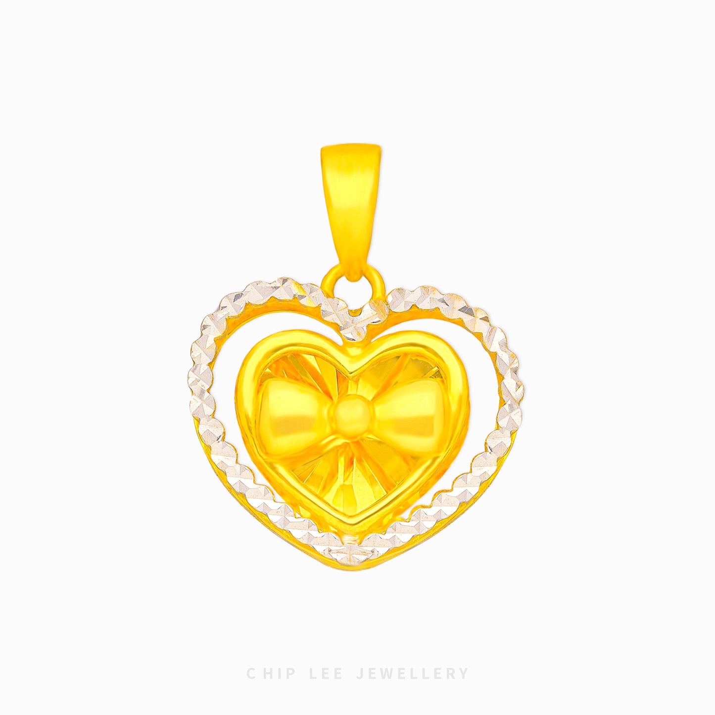 Mixed Heart with Ribbon Pendant