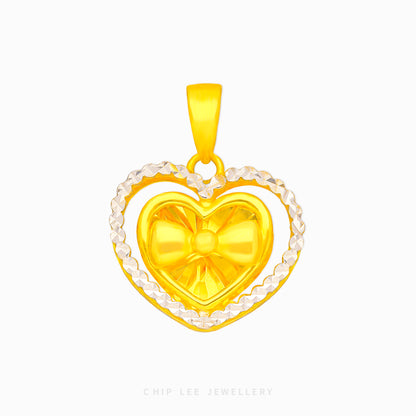 Mixed Heart with Ribbon Pendant