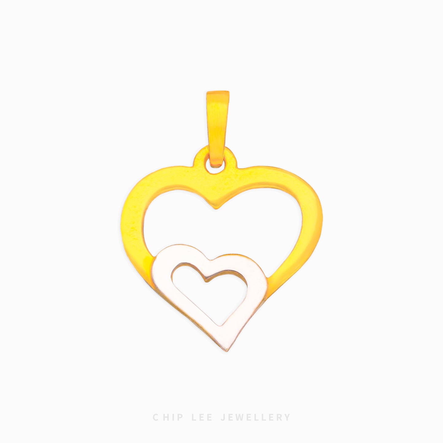 Mixed Double Hollow Heart Pendant