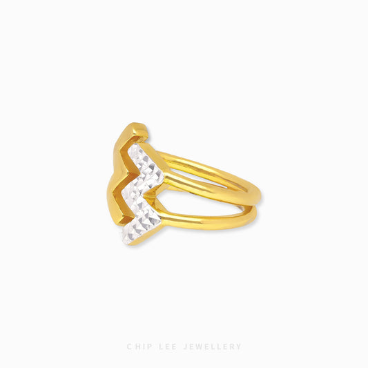 Duo Tone Zigzag Ring - Chip Lee Jewellery
