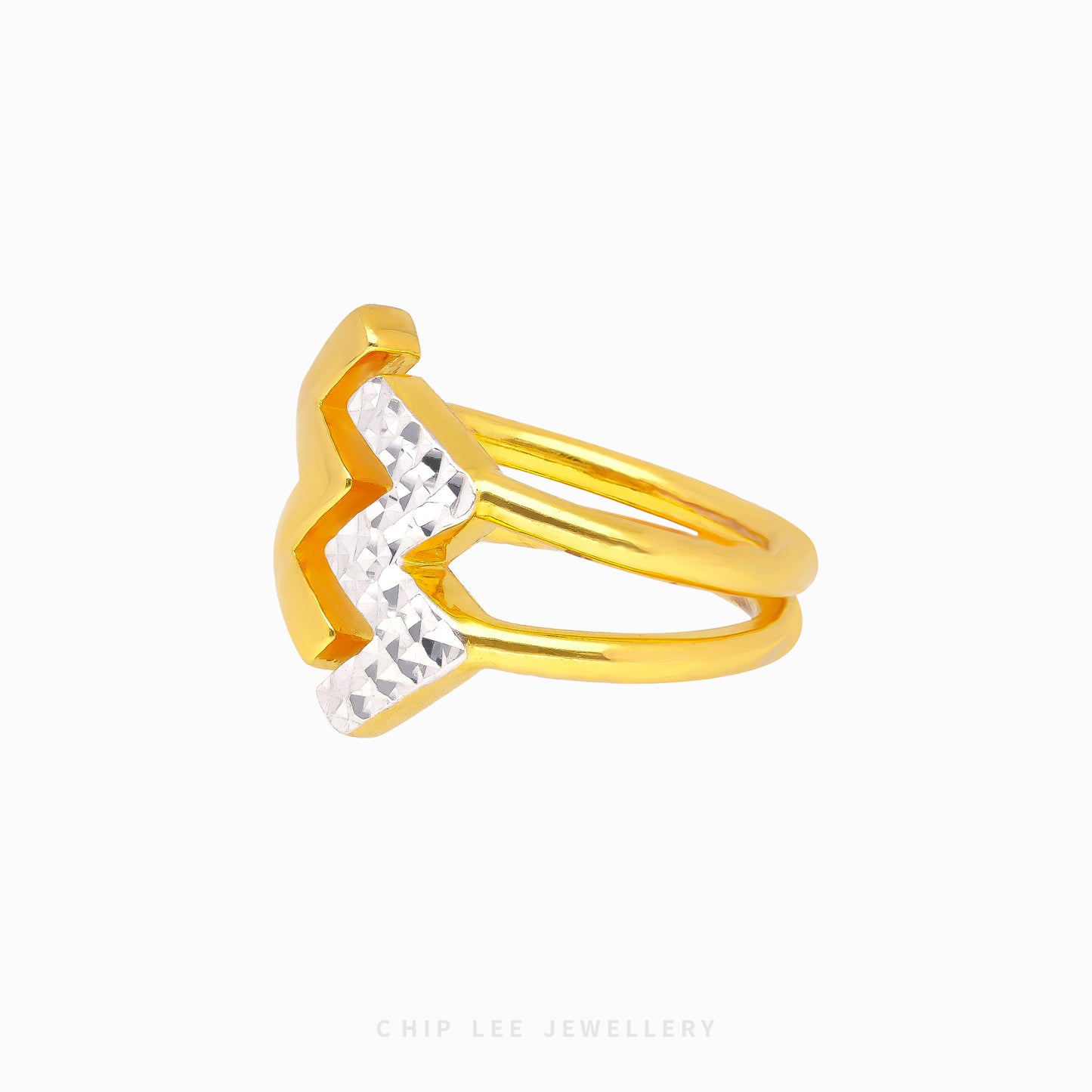 Duo Tone Zigzag Ring - Chip Lee Jewellery