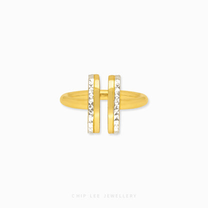 Duo Tone Parallel Cuff Ring