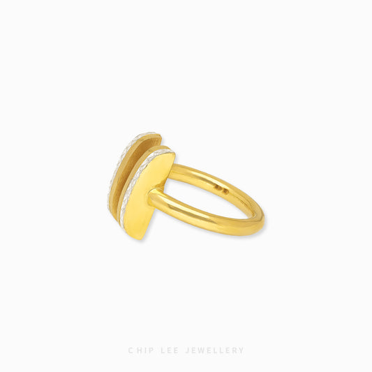 Duo Tone Parallel Cuff Ring - Chip Lee Jewellery
