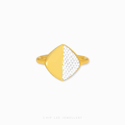 Duo Tone Diamond Shape Ring - Chip Lee Jewellery
