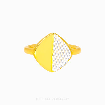 Duo Tone Diamond Shape Ring - Chip Lee Jewellery