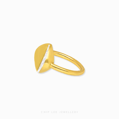 Duo Tone Diamond Shape Ring - Chip Lee Jewellery