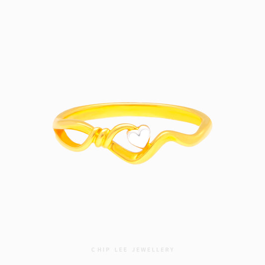 Infinity Loop Duo Tone Heart Ring