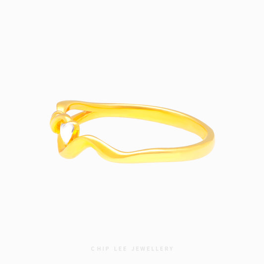 Infinity Loop Duo Tone Heart Ring - Chip Lee Jewellery