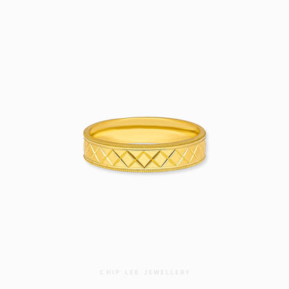 X Hatch Carved ring