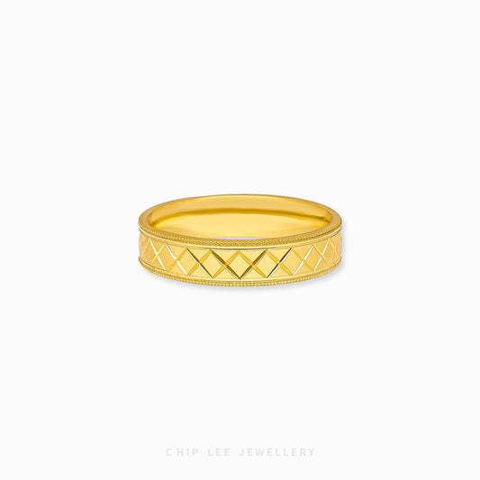 X Hatch Carved ring