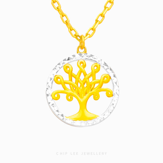 Duo Tone Tree Of Life Necklace