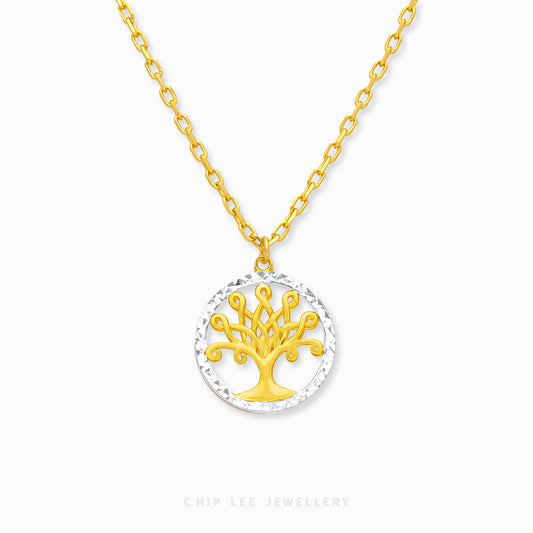 Duo Tone Tree Of Life Necklace