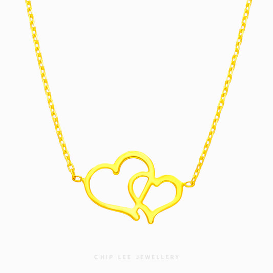 Double Heart Necklace - Chip Lee Jewellery