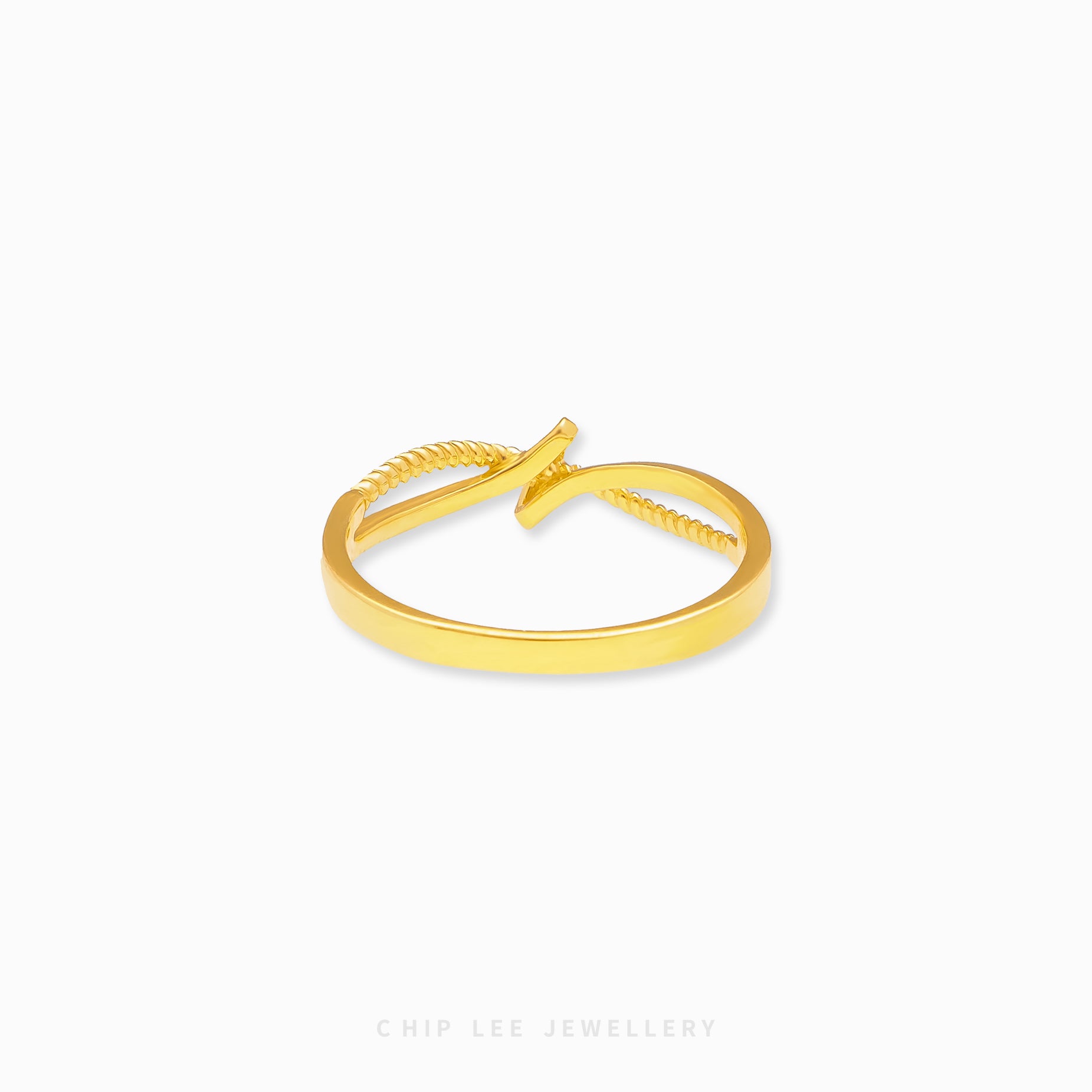 Infinity Mixed Rope Loop Ring by Chip Lee Jewellery, textured intertwined rope & loop design in 916/22K gold, layered elegance accessory