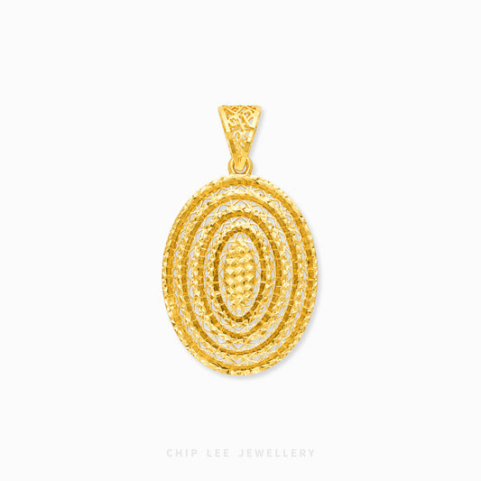 Intricate Oval Pendant Necklace featuring detailed ornamental craftsmanship in an elegant oval design