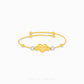 Duo Tone Heart Charm Baby Bangle