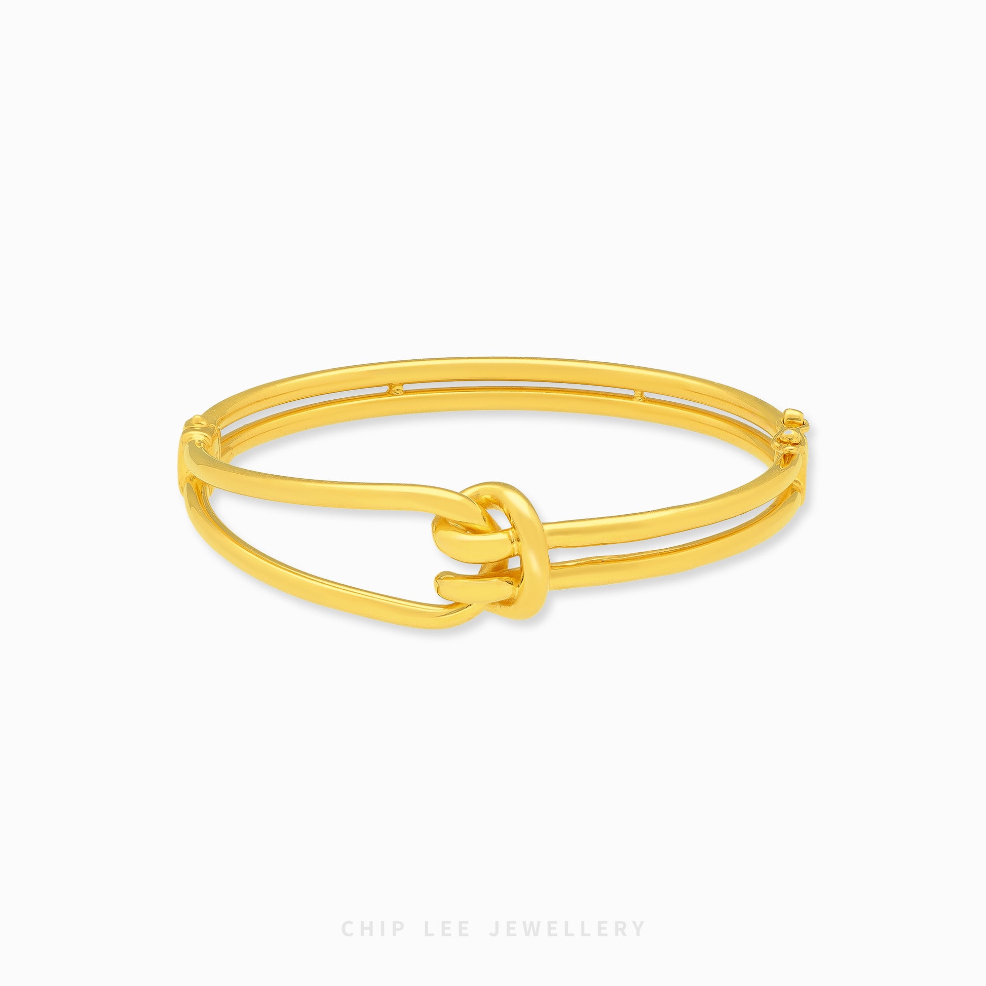 Knot Bangle Bracelet featuring an elegant knot centerpiece and sleek bangle design