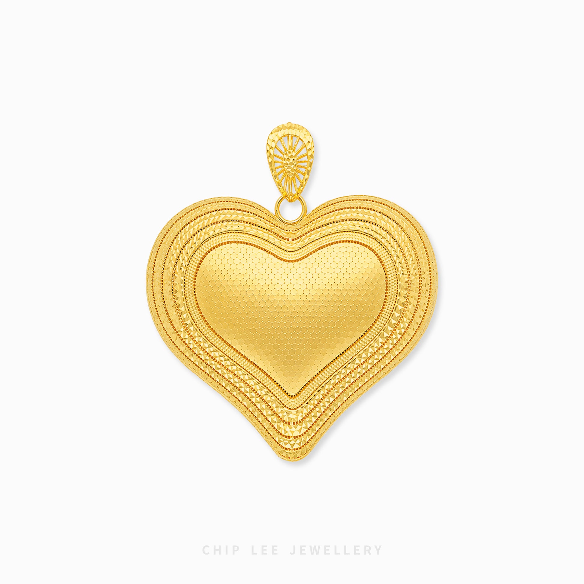 Large Chunky Textured Heart Pendant Necklace featuring an oversized heart pendant with a detailed textured finish