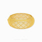 A gold-toned open bangle bracelet with a geometric diamond-patterned wire mesh design, shown on a clean white background with a Chip Lee Jewellery watermark at the bottom.