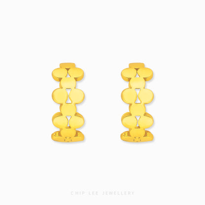 Loop Earring in 916 gold with sleek, continuous loop design by Chip Lee Jewellery Singapore