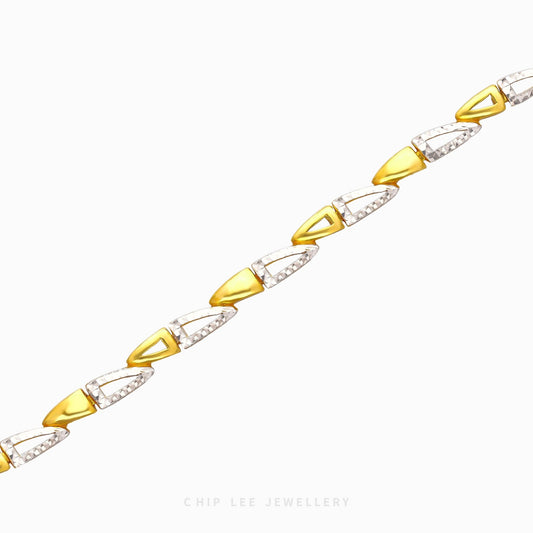 Duo Tone Triangle Bracelet - Chip Lee Jewellery