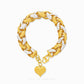 Chunky Duo Tone Heart Charm Bracelet