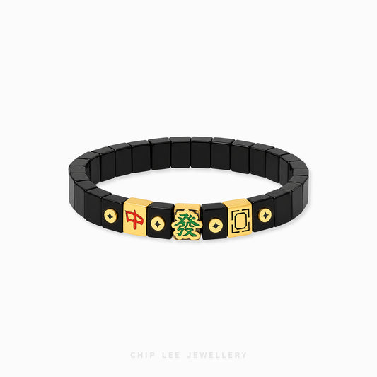 Mahjong Tiles Stretchable Bracelet close-up