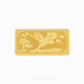 Gold bar with engraved design of a bird and landscape on a white background, branded 'Chip Lee Jewellery'.