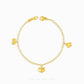 Mixed Charm Baby Anklet 5 with bow, bear, and butterfly charms in 916 gold by Chip Lee Jewellery Singapore