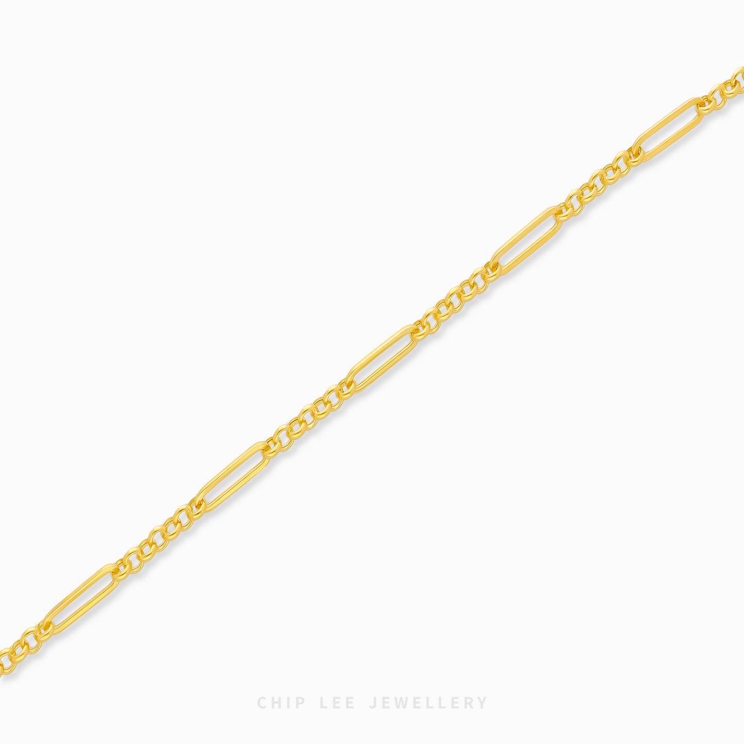916 gold Mixed Paperclip Link Bracelet, modern women’s gold bracelet for everyday wear, stacking, or gifting