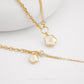 Mother-of-Pearl Enamel Flower Necklace and Bracelet set in solid 916 gold with exquisite floral design, hallmarked in Singapore for certified purity and 
authenticity.