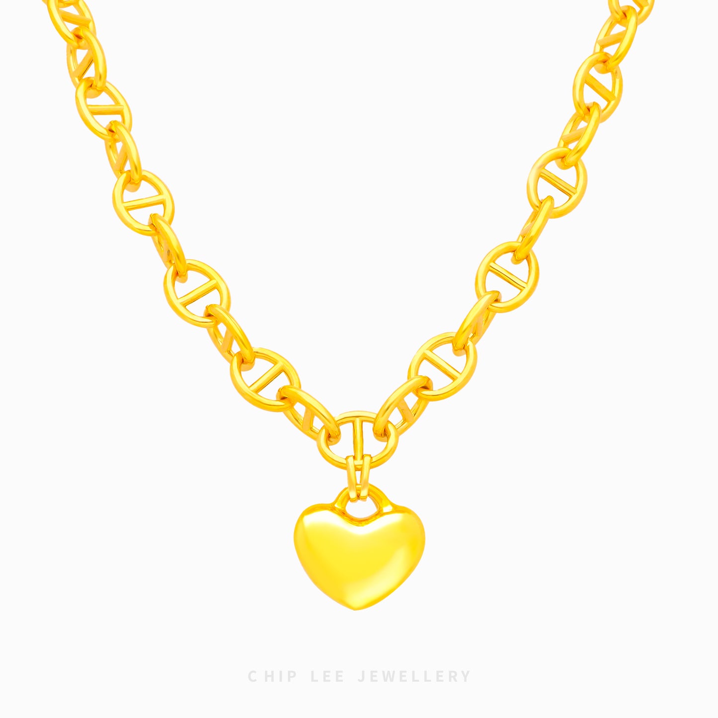 Heart Charm Mariner Chain Necklace - Chip Lee Jewellery