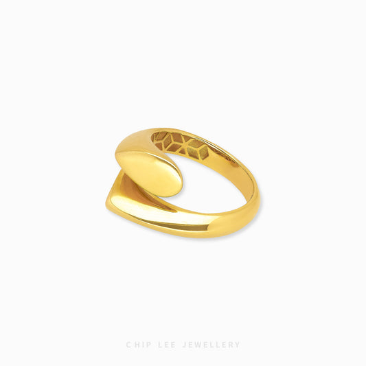 916 gold Open Ring, hallmarked in Singapore for certified purity and authenticity.