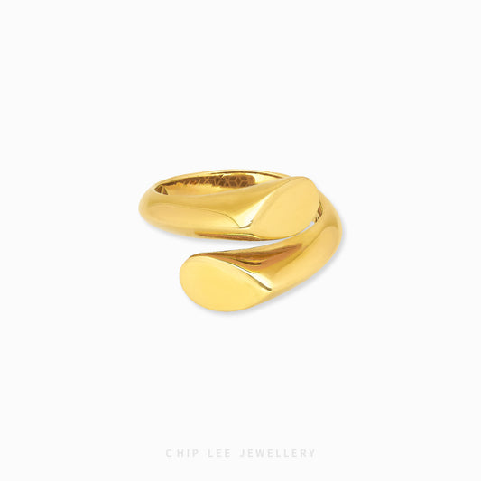 916 gold Open Ring, hallmarked in Singapore for certified purity and authenticity.