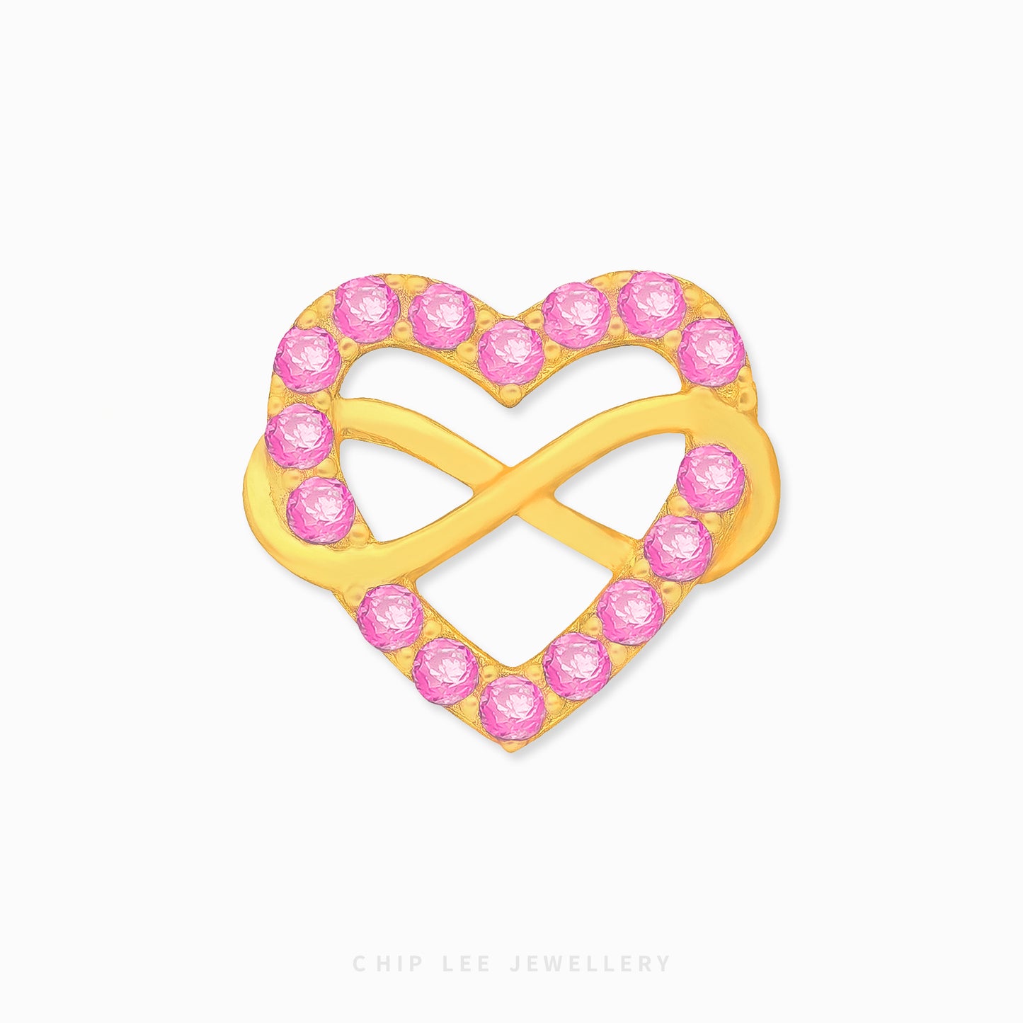 Double Sided Infinity Heart Charm