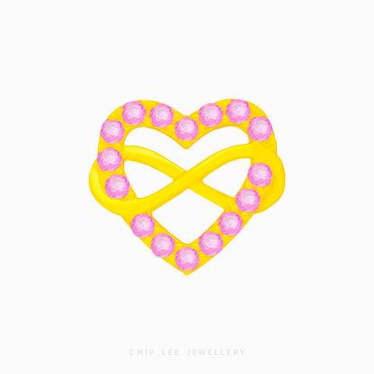 Double Sided Infinity Heart Charm