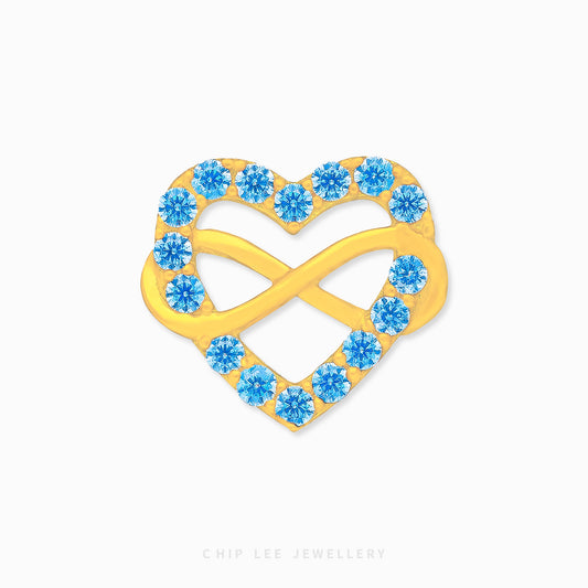Double Sided Infinity Heart Charm