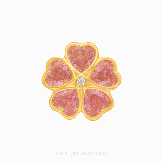 Double Sided Clover Heart Charm