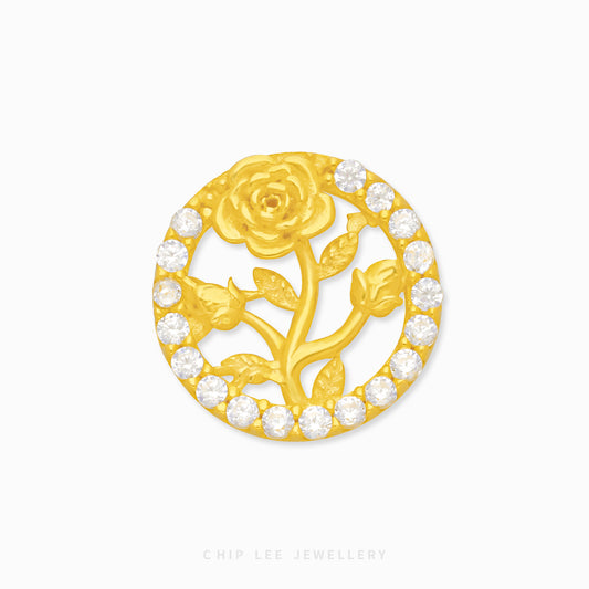 Rose Circle Charm