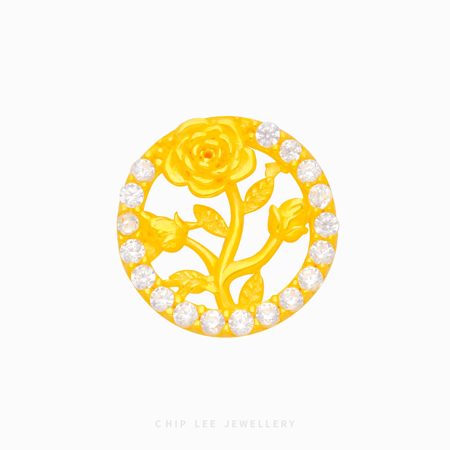 Rose Circle Charm - Chip Lee Jewellery