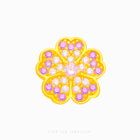 Purple Flower Charm - Chip Lee Jewellery