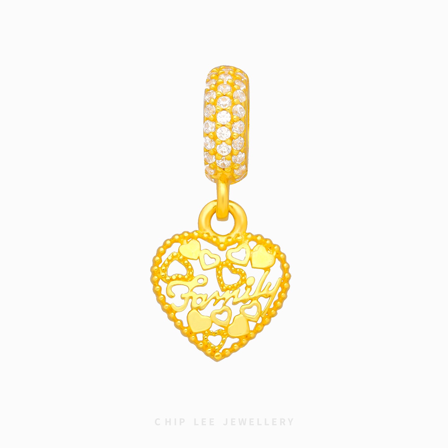 Dangling "Family" Heart Charm - Chip Lee Jewellery