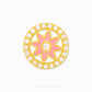 Pink Flower Circle Charm