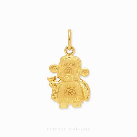 999 pure gold Money God pendant (財神) by Chip Lee Jewellery symbolising wealth, good fortune and Chinese tradition with intricate craftsmanship
