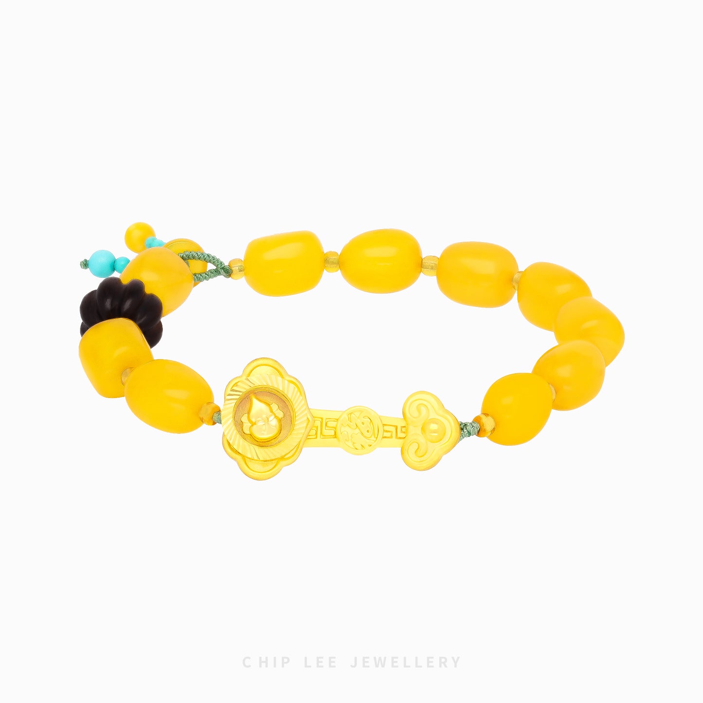 999 Pure Gold Yellow Agate  Prosperity Bracelet