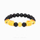 999 Pure Gold Duo Yin Yang Black Agate Pixiu Bracelet